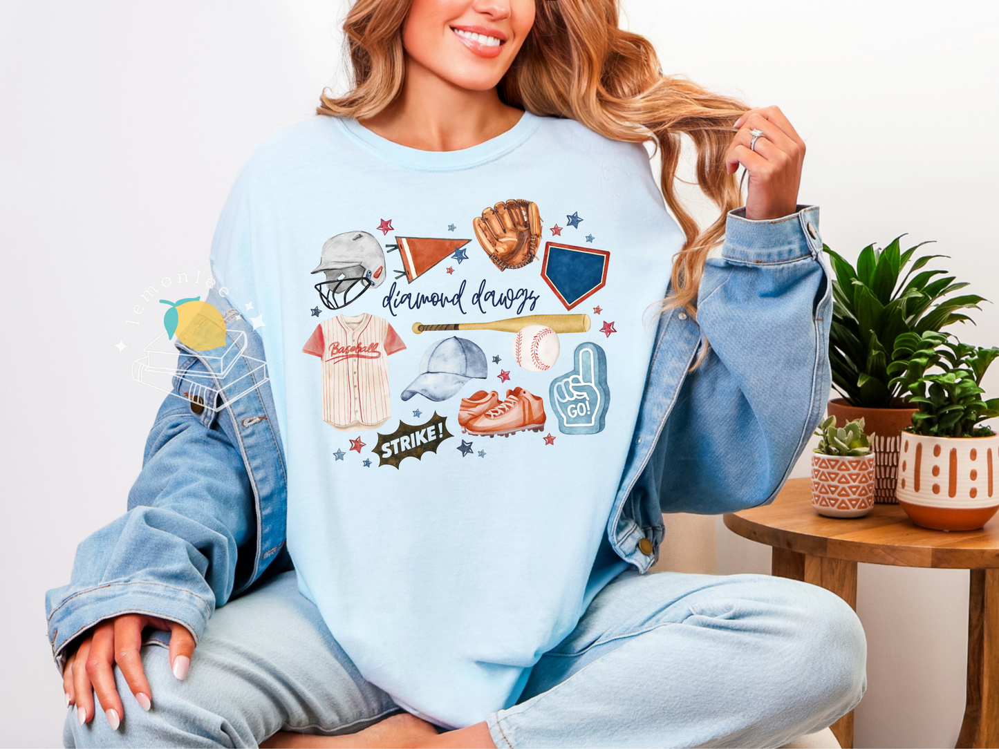 Diamond Dawgs Baseball Icons Comfort Colors Tee