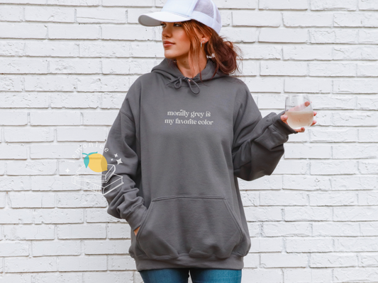 Morally Grey is My Favorite Color Embroidered Cozy Bookish Hoodie