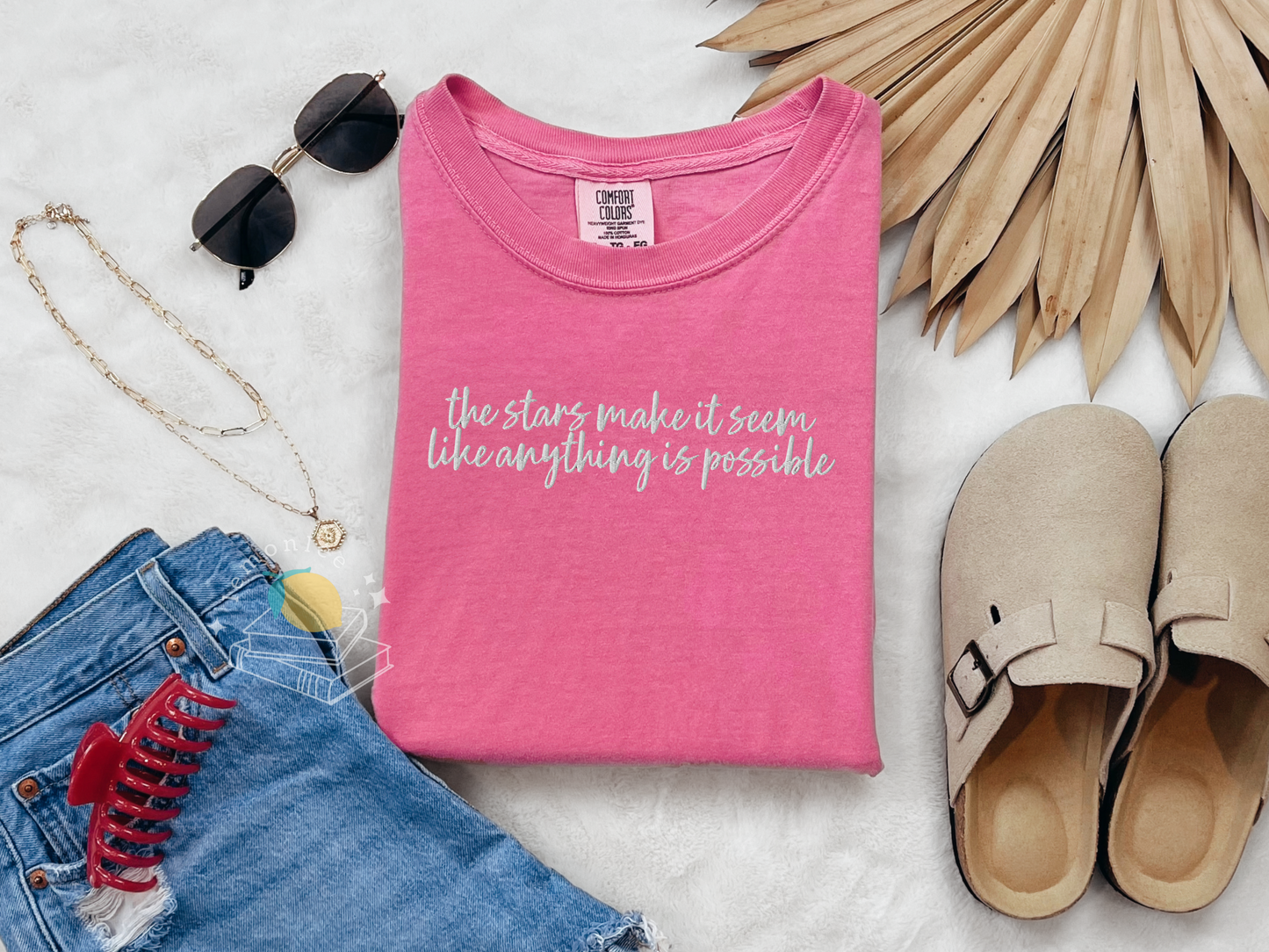 *Officially Licensed by Ashley Claire* Rise of Night Quote Embroidered Comfort Colors Tee