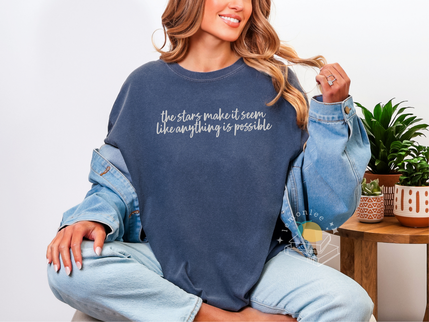 *Officially Licensed by Ashley Claire* Rise of Night Quote Embroidered Comfort Colors Tee