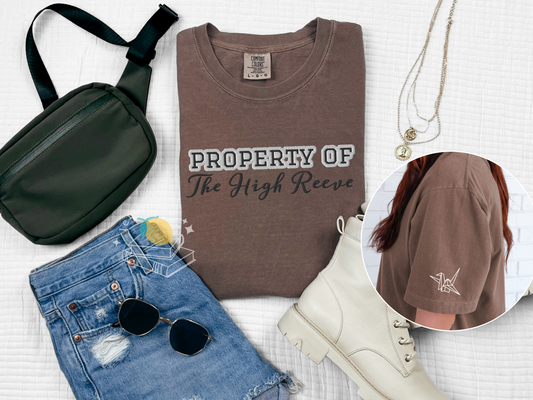 Property of the High Reeve Embroidered Comfort Colors Tee - Sleeve Detail
