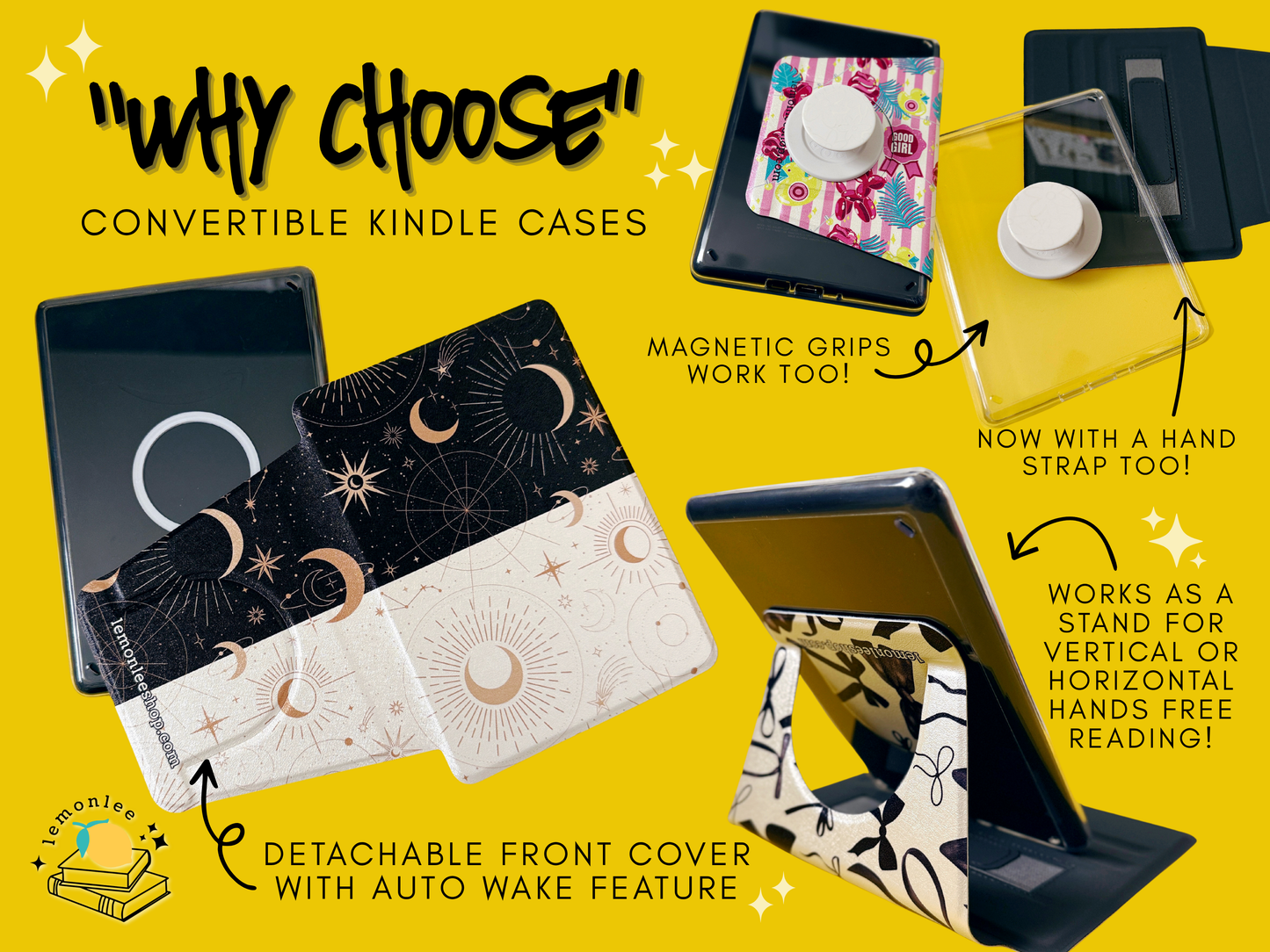 Why Choose Kindle Case with Detachable Cover + Clear Back - Cherry Bomb - 11th + 12th Gen Paperwhite