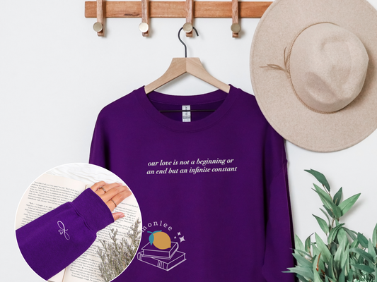 *Officially Licensed with Jenessa Ren* COSAT Infinite Love Quote Embroidered Crewneck Sweater
