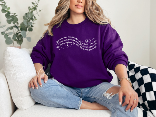 *Officially Licensed with Jenessa Ren* Heir of Sun and Moon Quote Crewneck Sweater