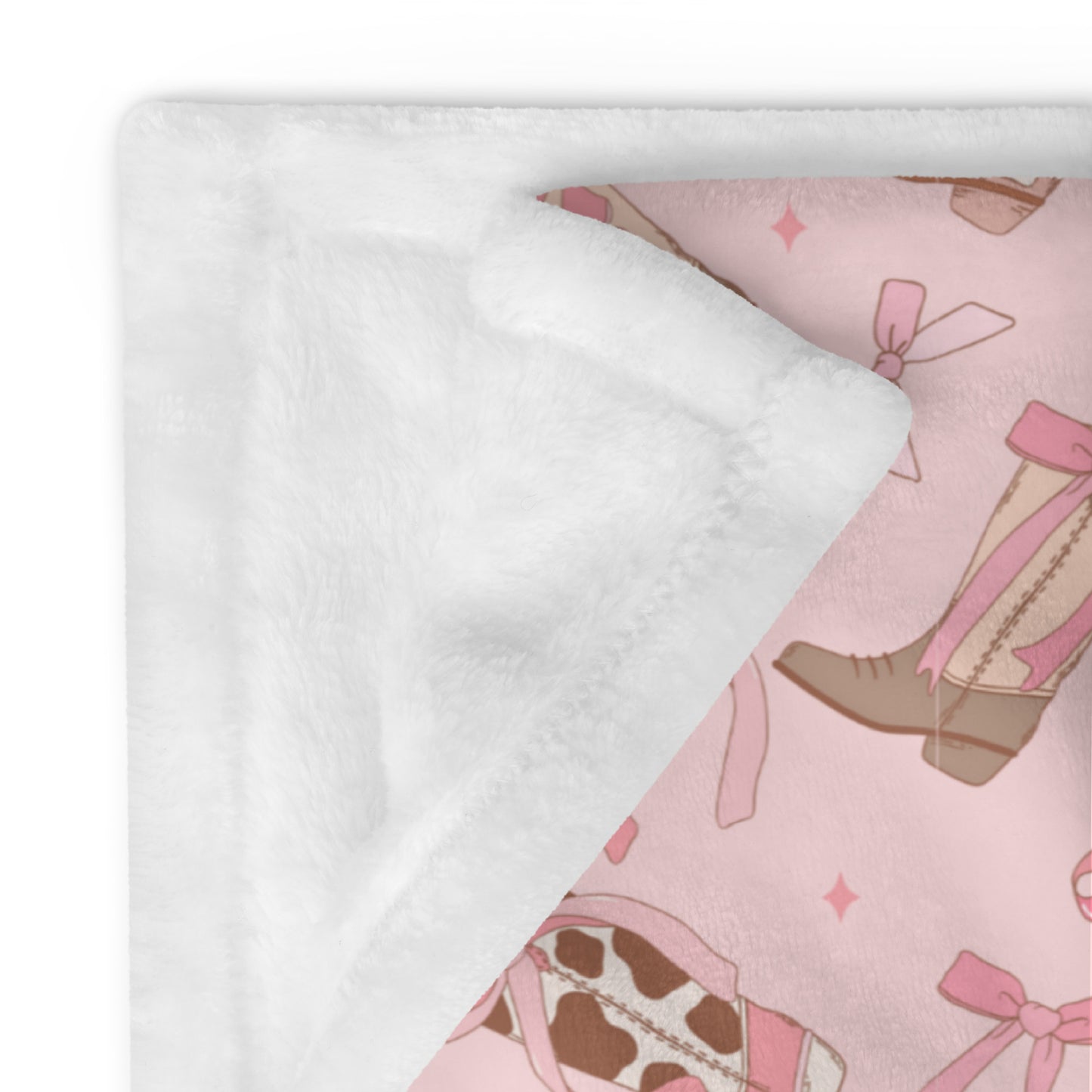 Minky Soft Throw Blanket - Boots and Bows