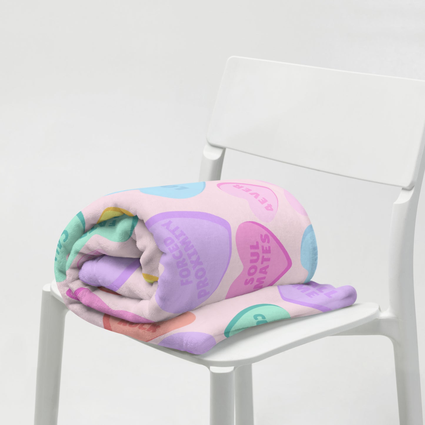 Minky Soft Throw Blanket - Candy Hearts