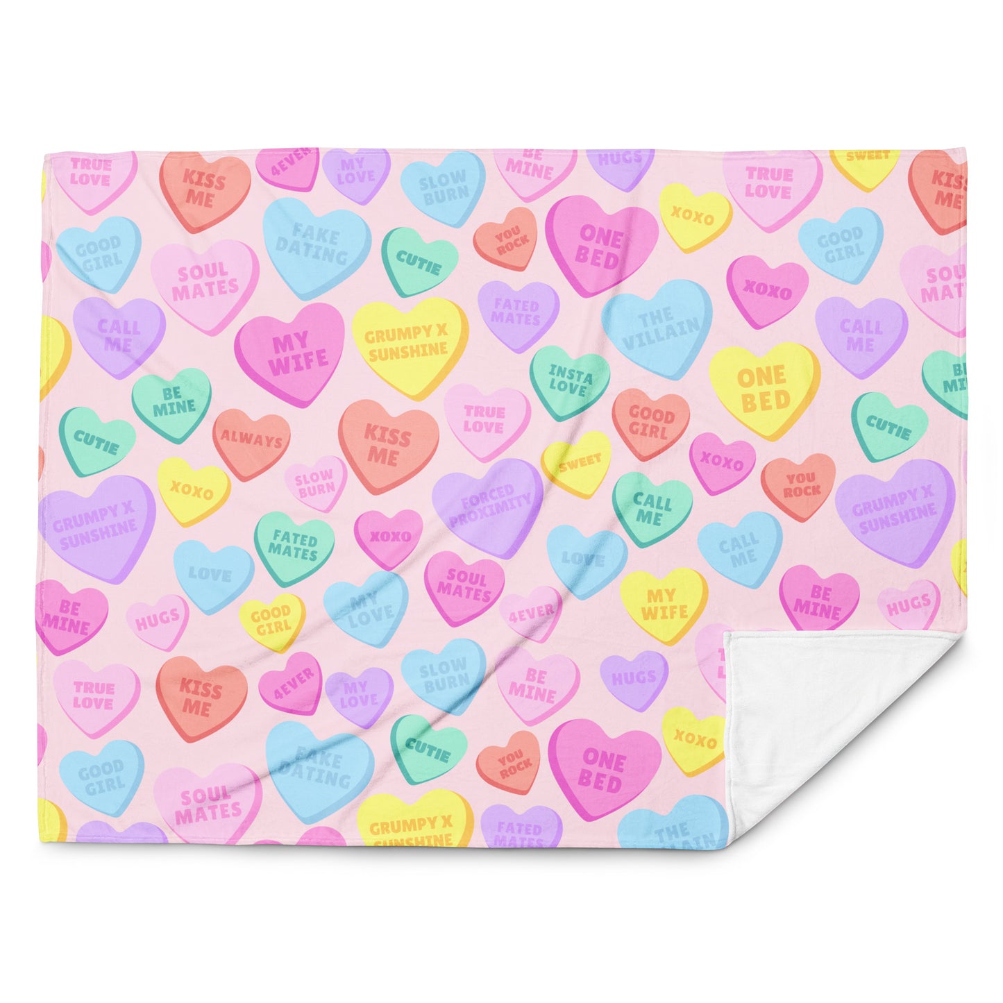 Minky Soft Throw Blanket - Candy Hearts