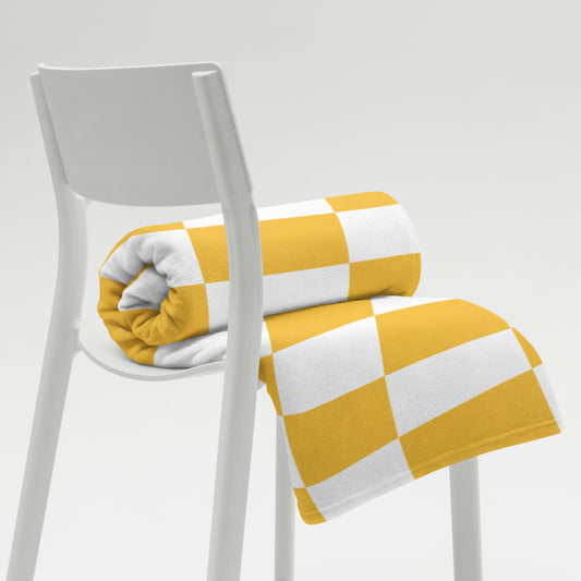 Minky Soft Throw Blanket - Yellow Wave Check