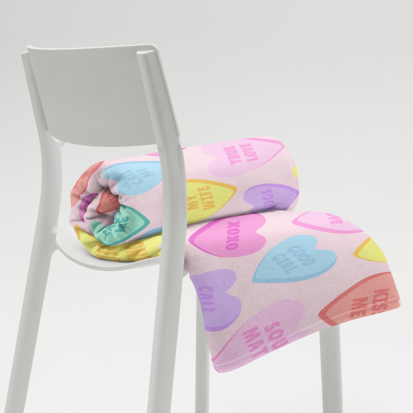 Minky Soft Throw Blanket - Candy Hearts