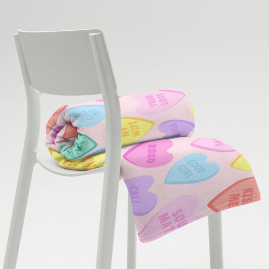 Minky Soft Throw Blanket - Candy Hearts