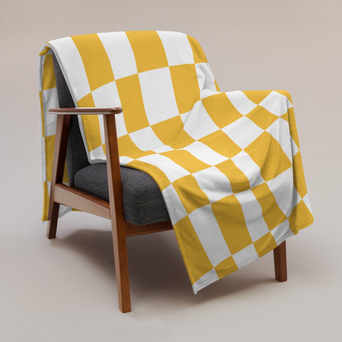 Minky Soft Throw Blanket - Yellow Wave Check