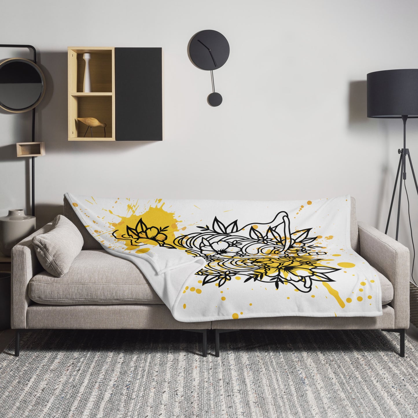 Minky Soft Throw Blanket - Skeleton Flowers